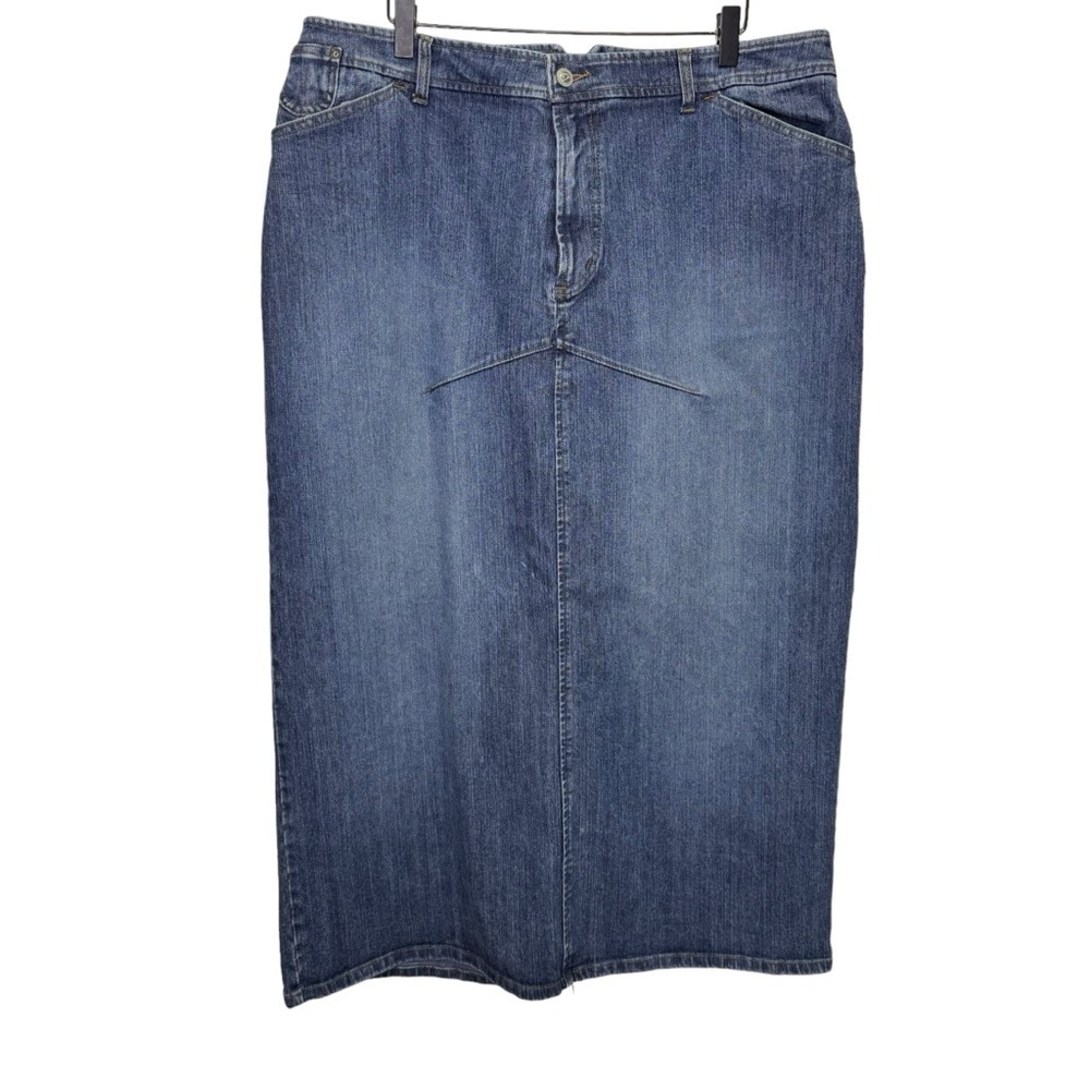 Vintage Blue Denim Maxi Skirt Size 18 Casual